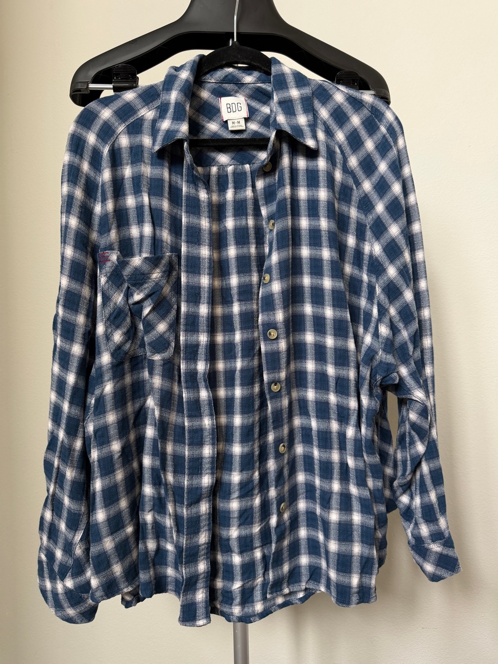 Urban Outfitters Women’s Blue Plaid Button-Up Shirt